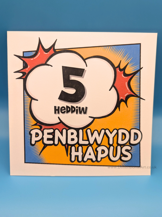 5 heddiw - Penblwydd Hapus (Birthday Card)