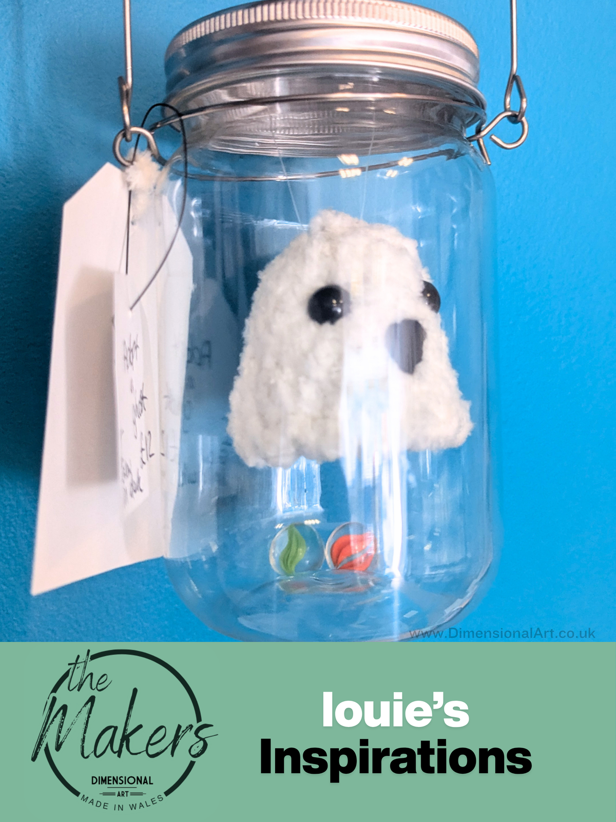 Adopt a Ghost  - MARBLE MCGEE- crocheted - Glow in the dark  - handmade
