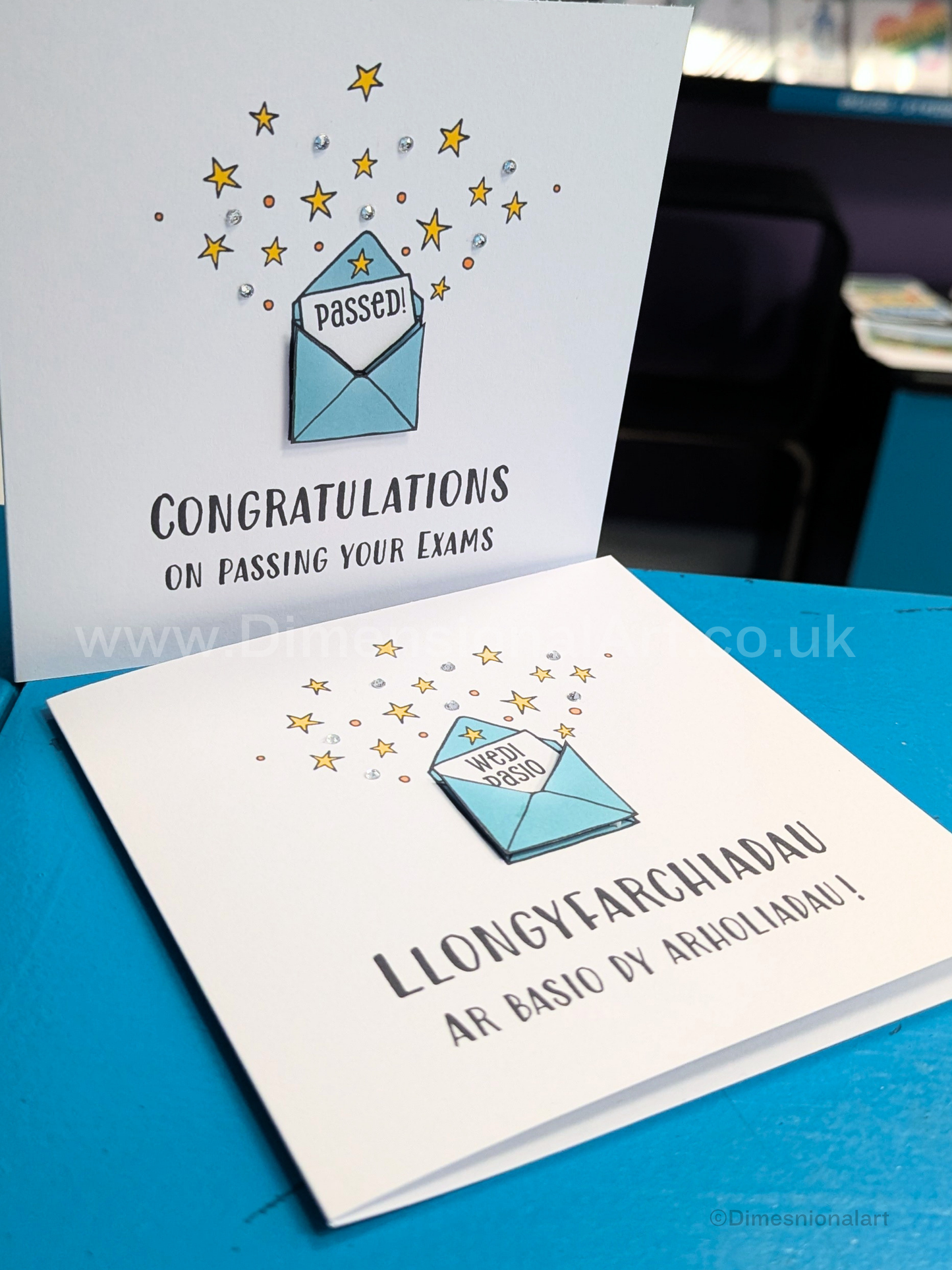 Congratulations on passing your exams card  (Welsh OR English )