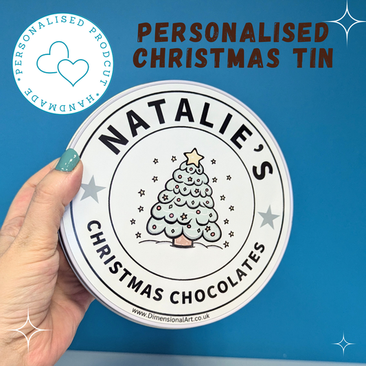 Personalised Christmas chocolates Tin