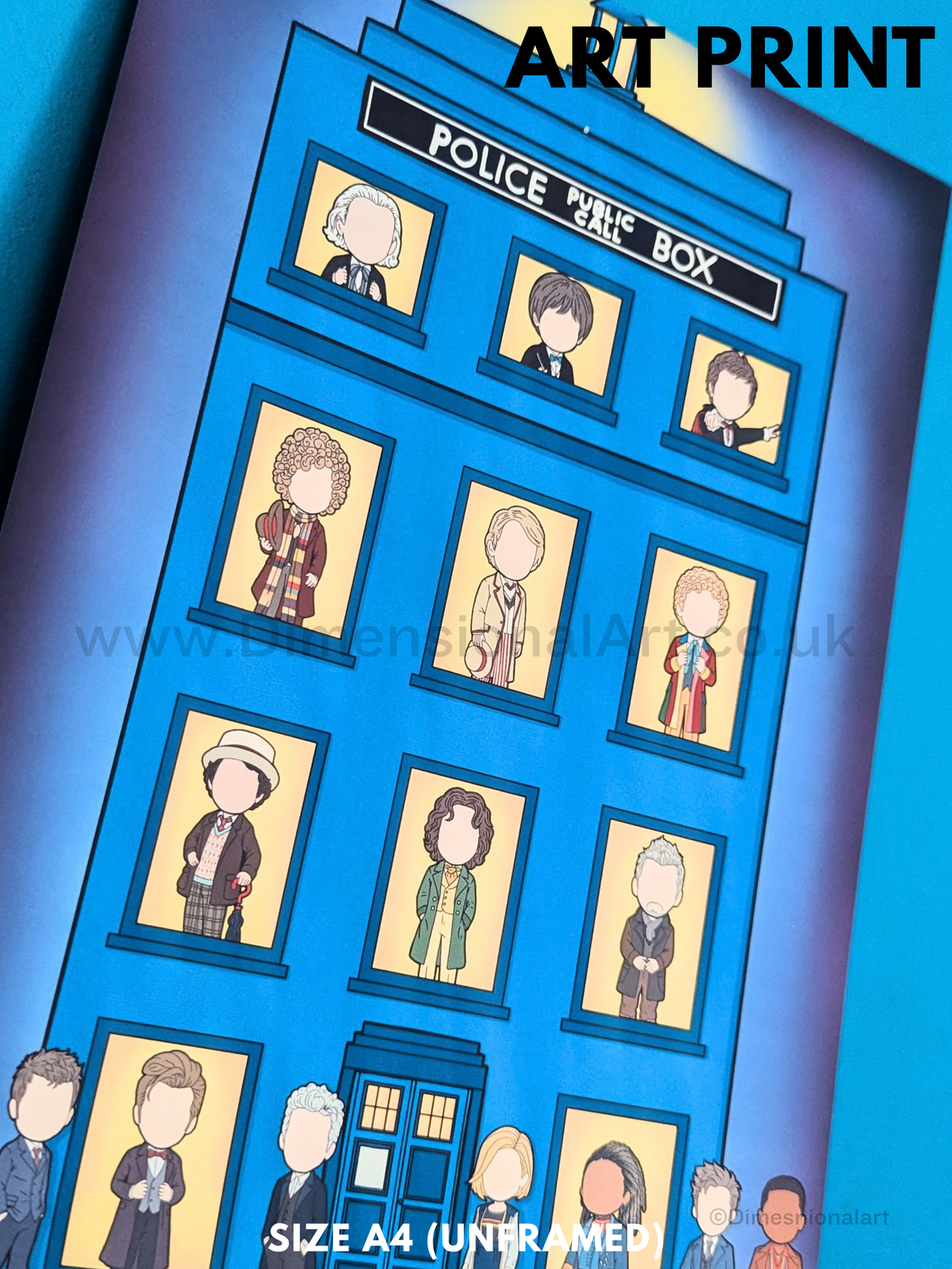 Doctor Who Doctors - Tardis  A4 Print