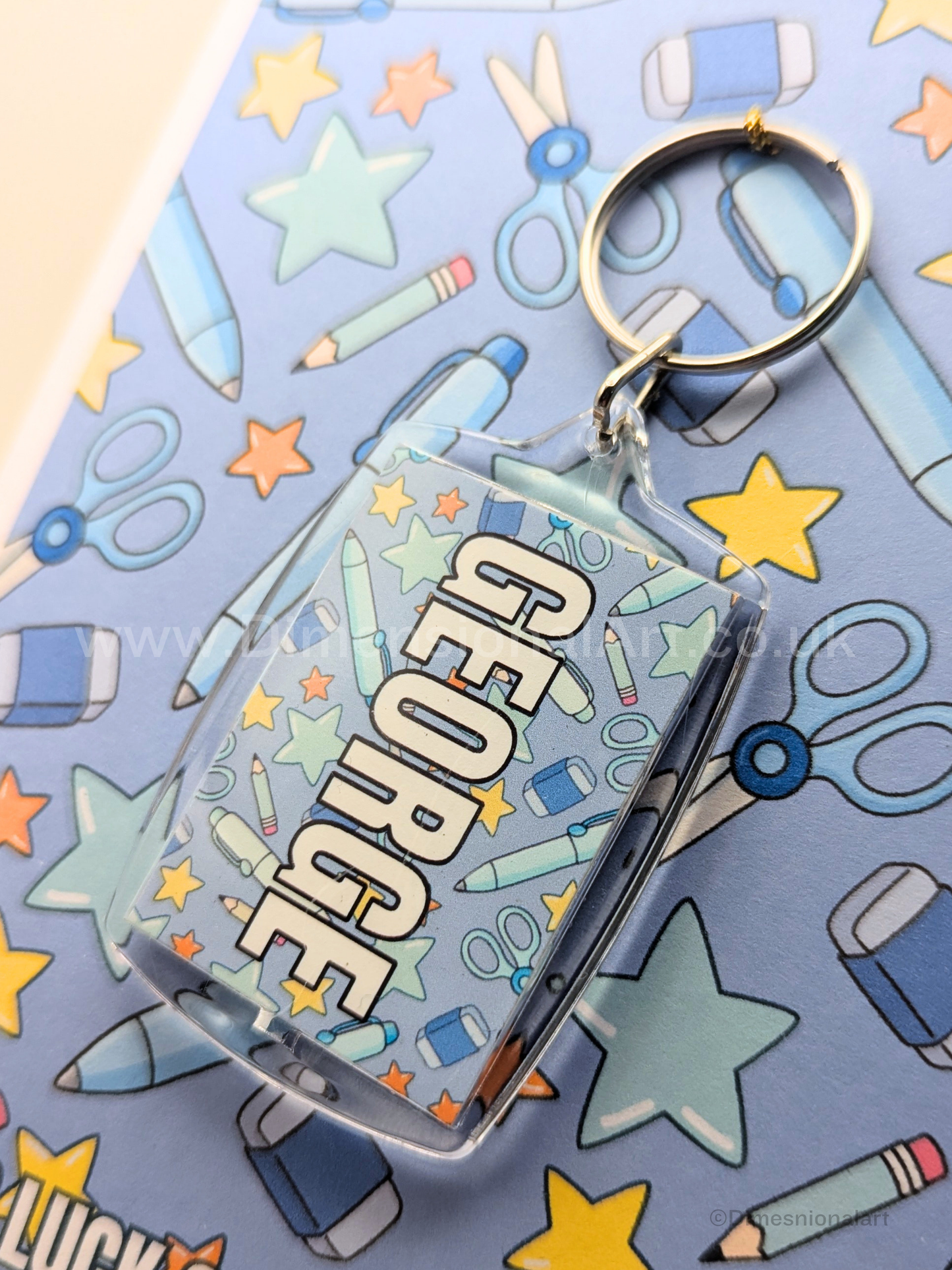 Personalised First Day of School Keepsake Keyring - Back to school Card