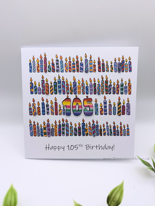 105 Candles Birthday Card 105th