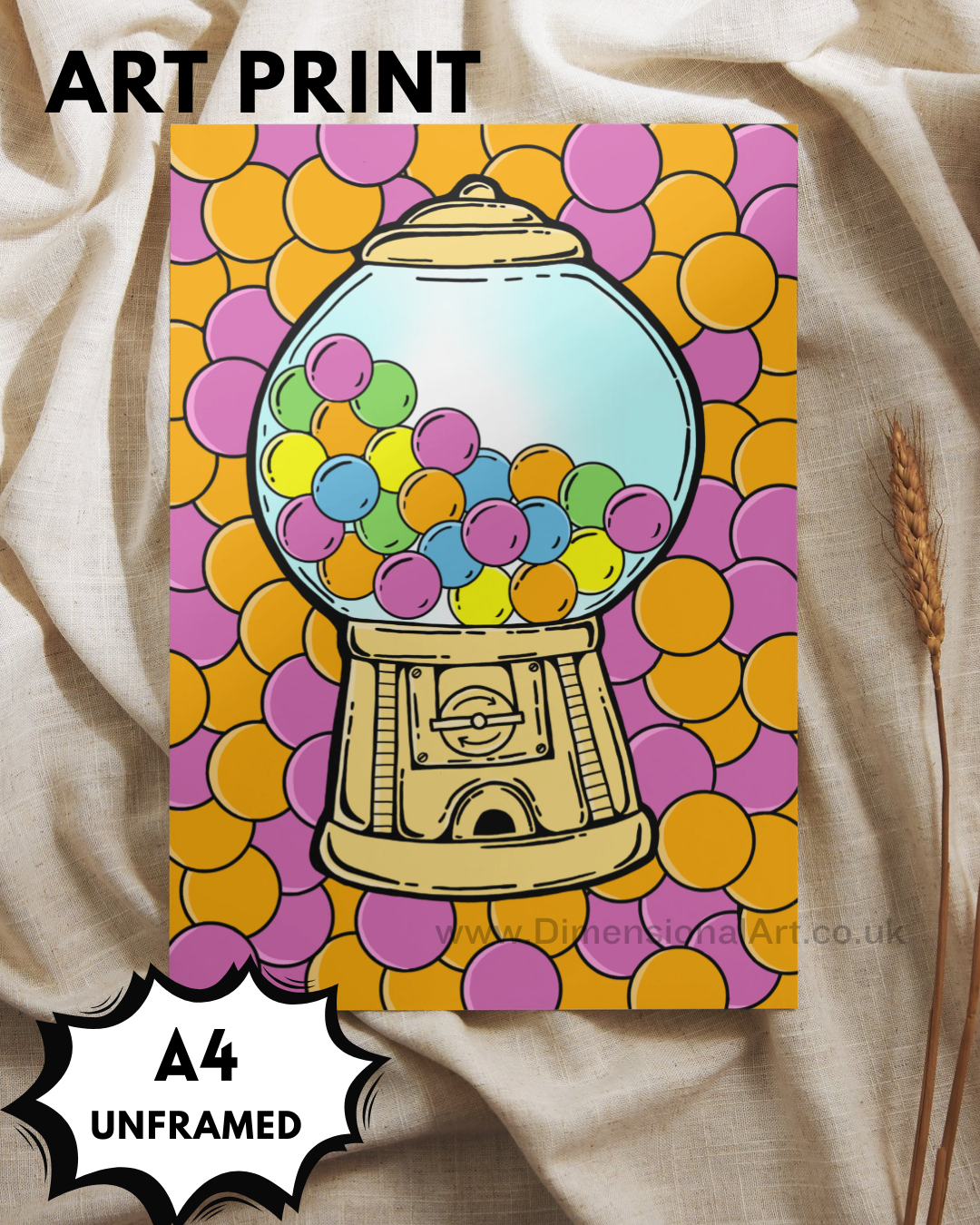 Gumball Machine A4 Print