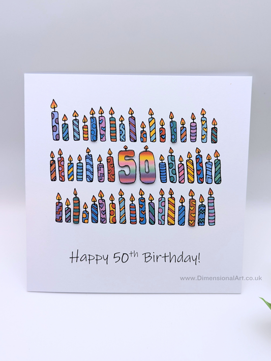 50th Candles Birthday Card