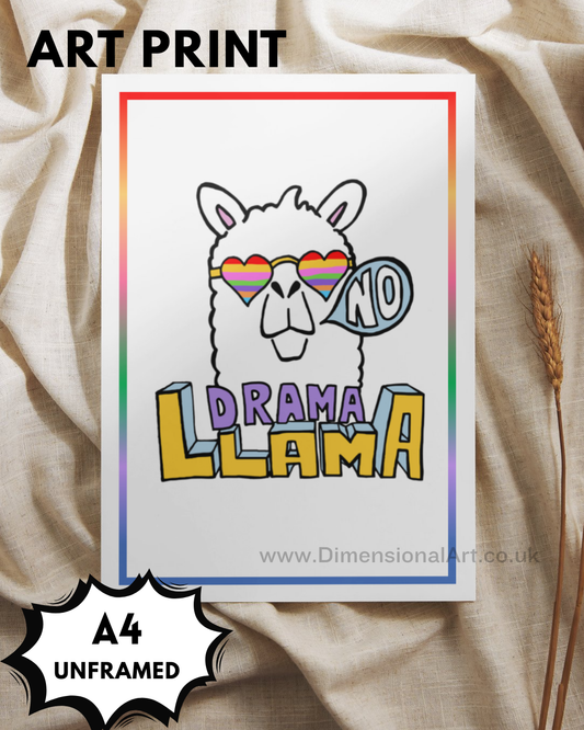 No Drama Llama A4 Print