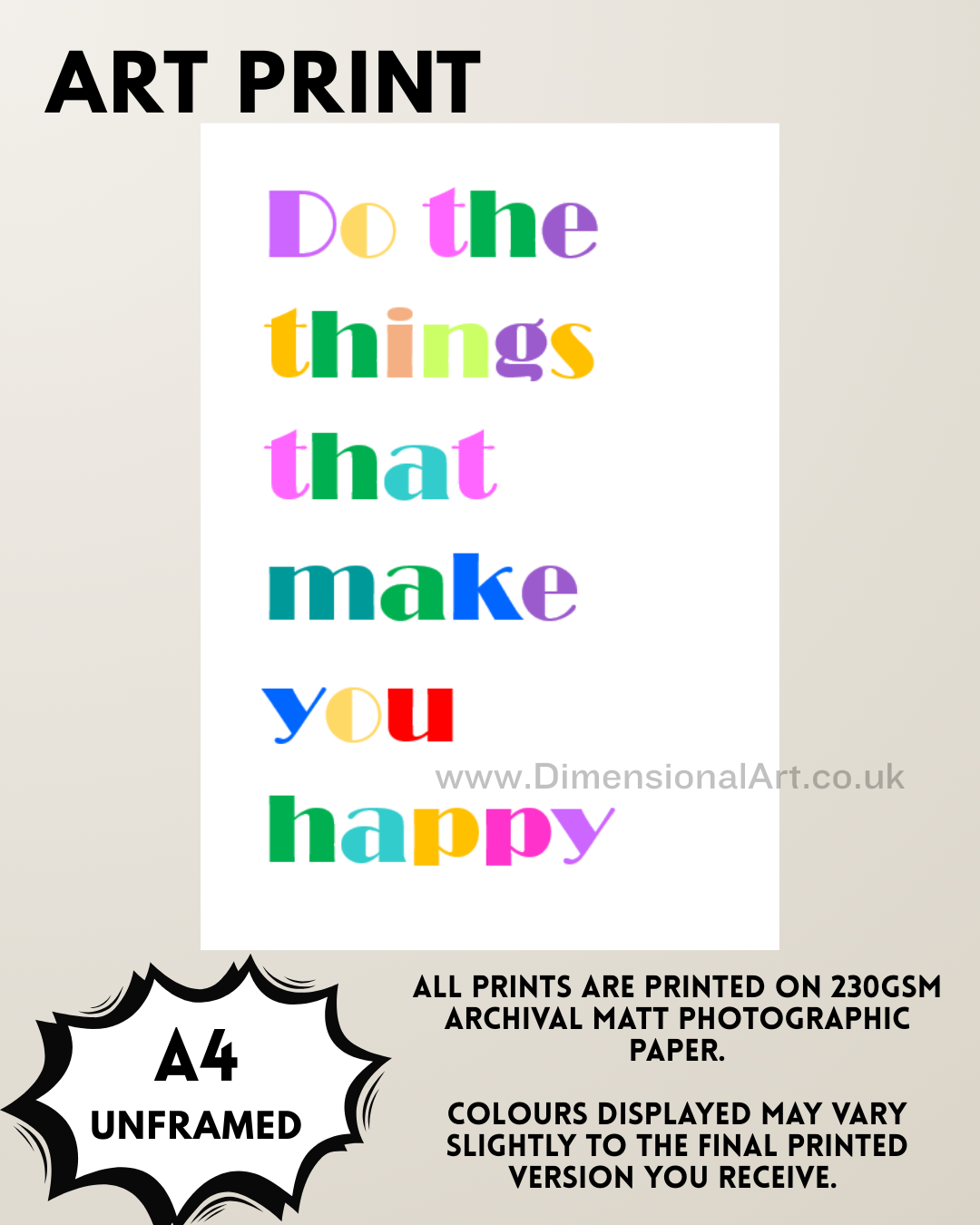 Make you Happy A4 Print