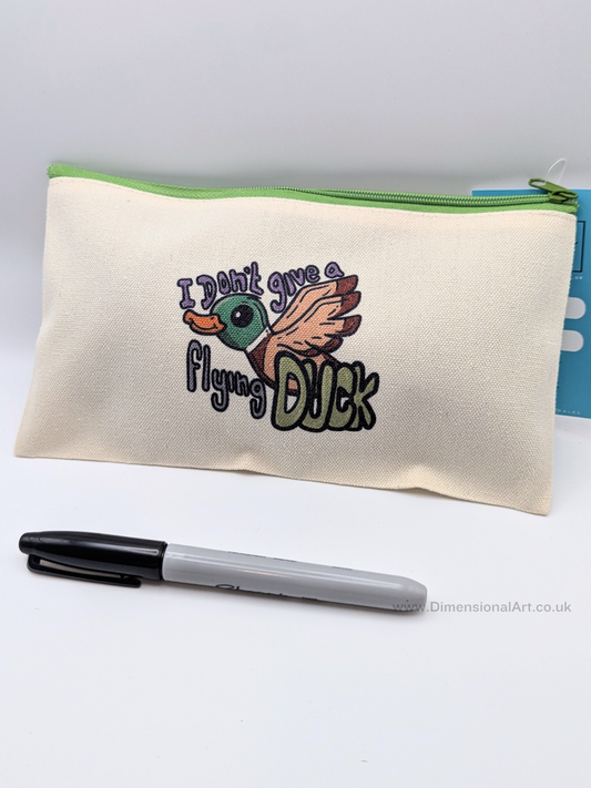 SALE - I don't give a Flying Duck  - Pencil Case -  Makeup bag