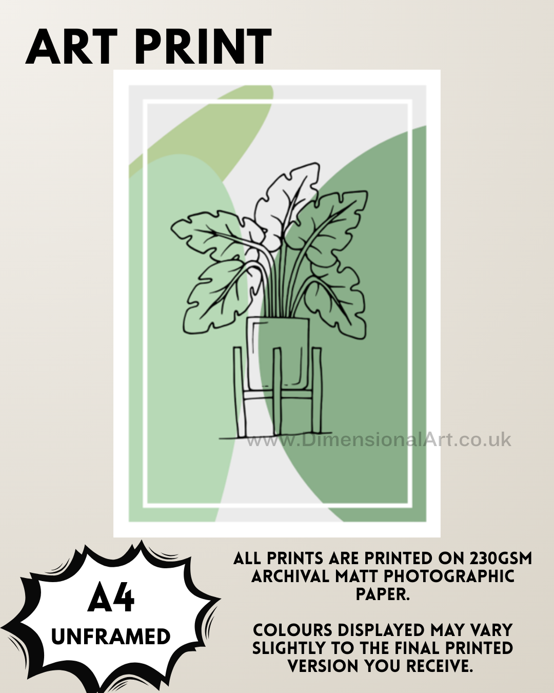 House Plant A4 Print