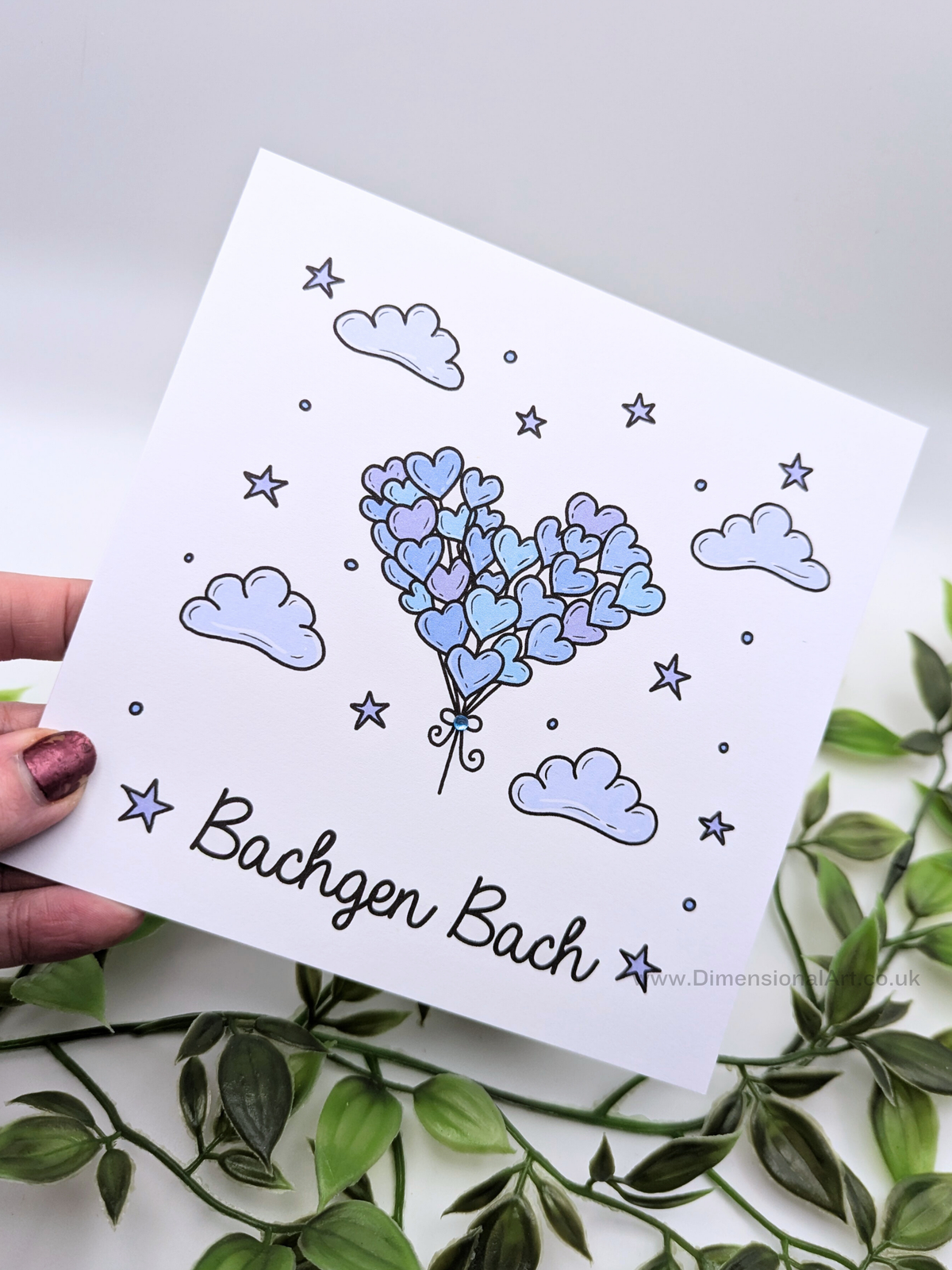 Bachgen Bach (Baby Boy) New Baby Card - Welsh