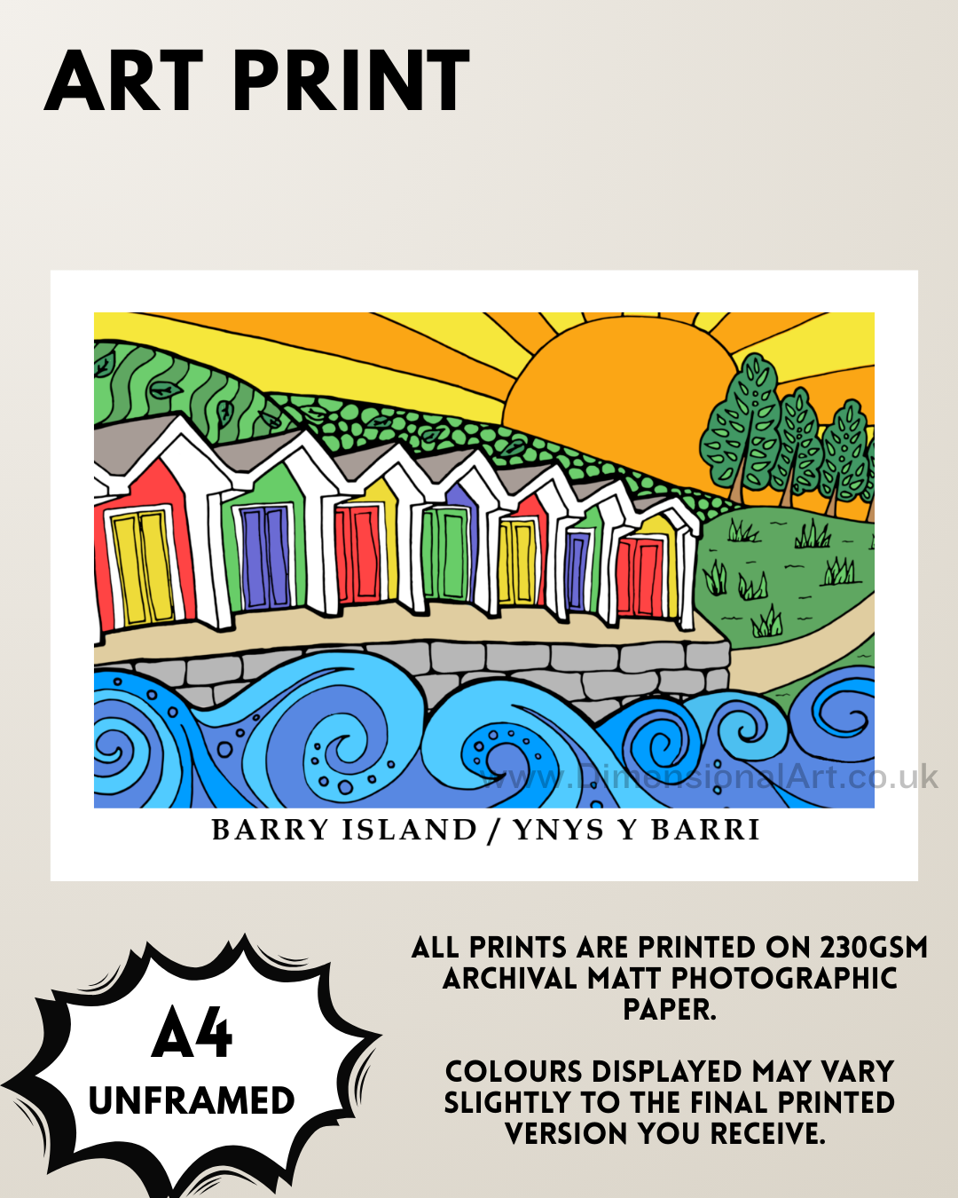 Barry Island A4 Art Print