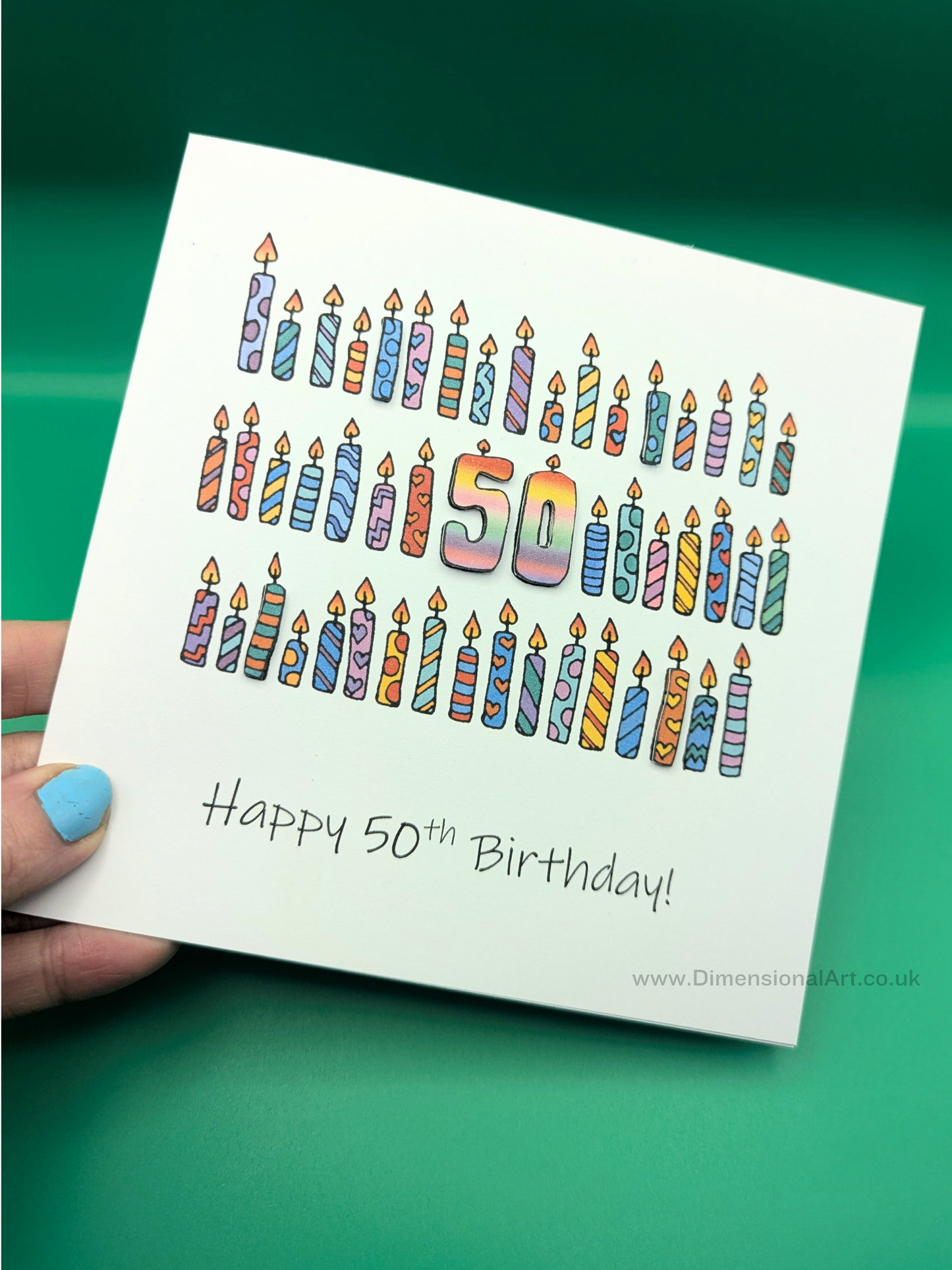 50th Candles Birthday Card