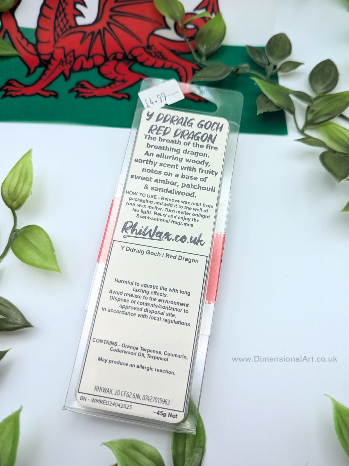 Yr Ddraig Goch / Red Dragon Wax Melts - Earthy, Woody, Patchouli