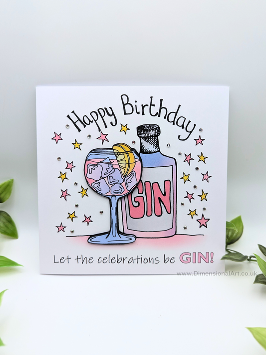 Pink Gin Birthday Card