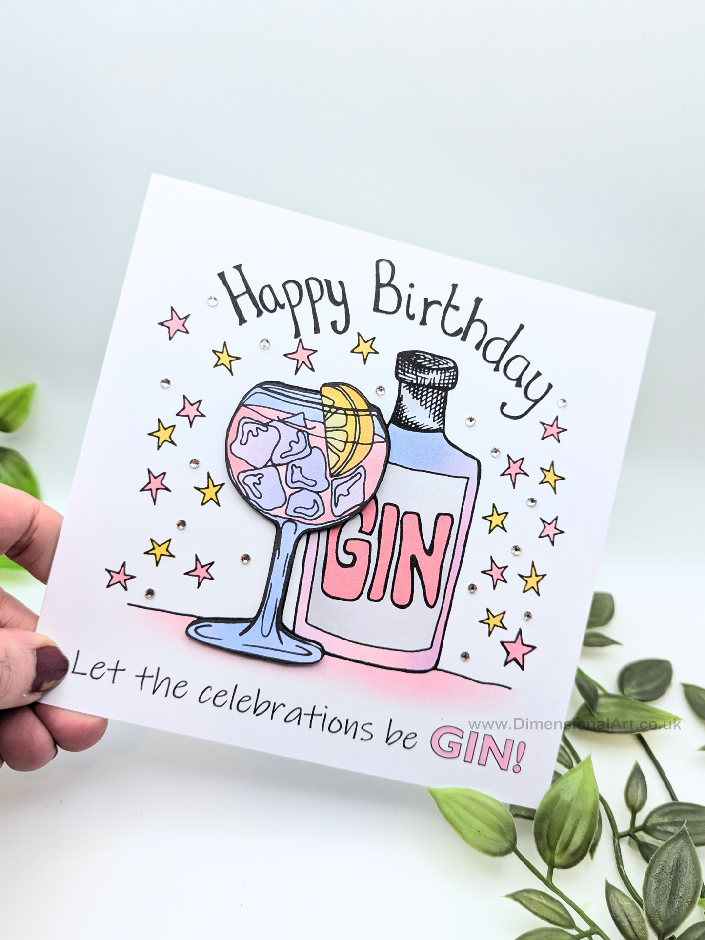 Pink Gin Birthday Card
