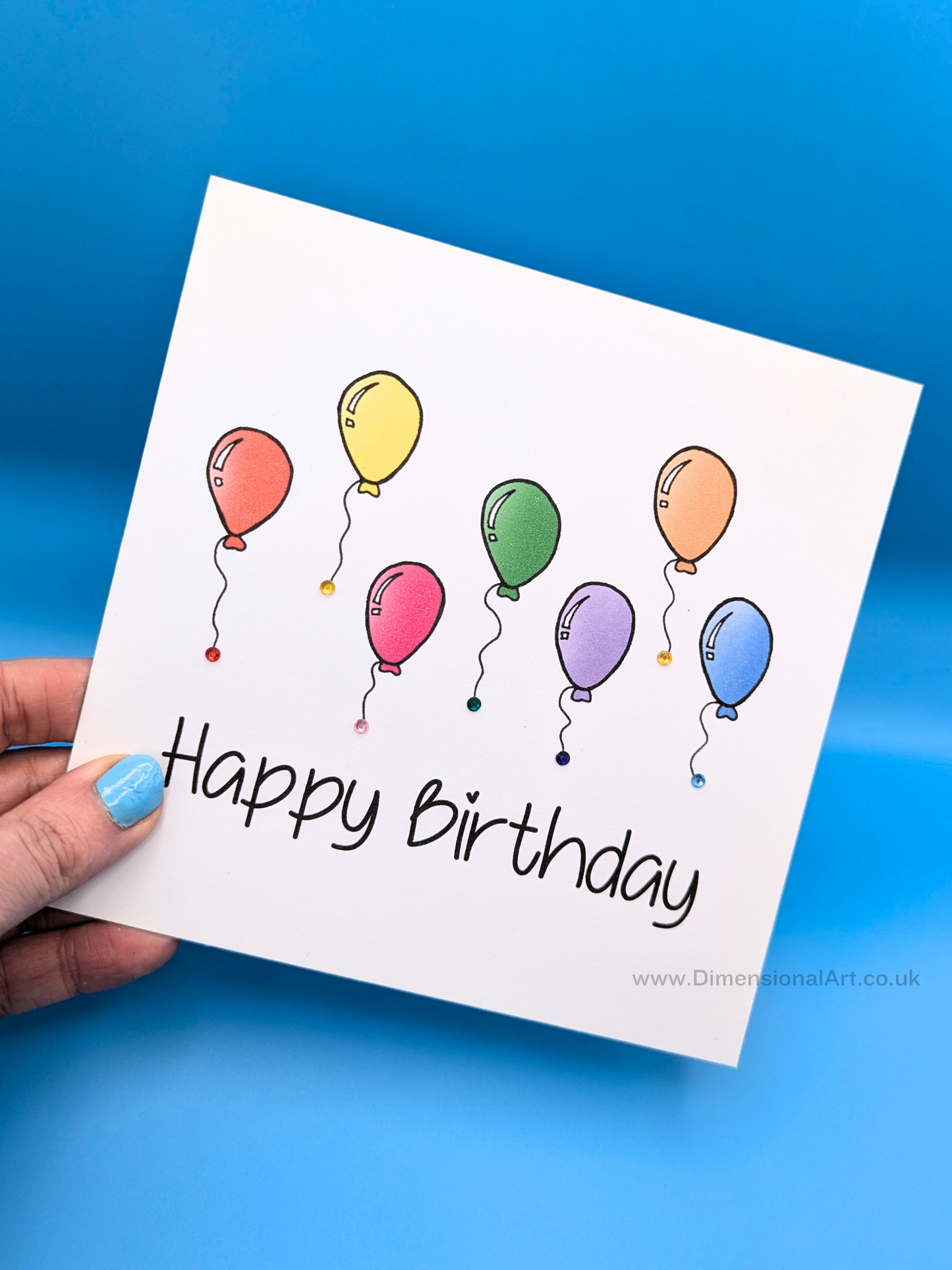 Rainbow Balloons Birthday Card