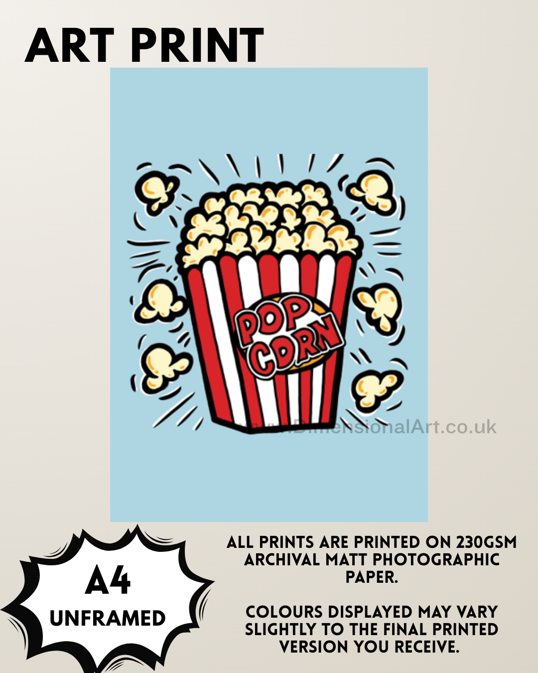 Popcorn A4 Print