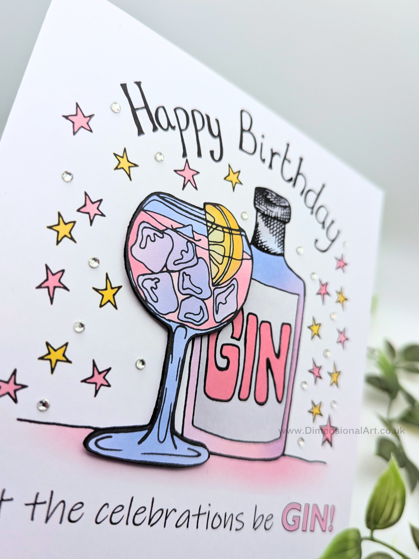 Pink Gin Birthday Card