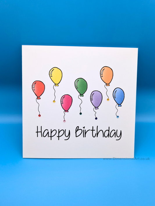 Rainbow Balloons Birthday Card