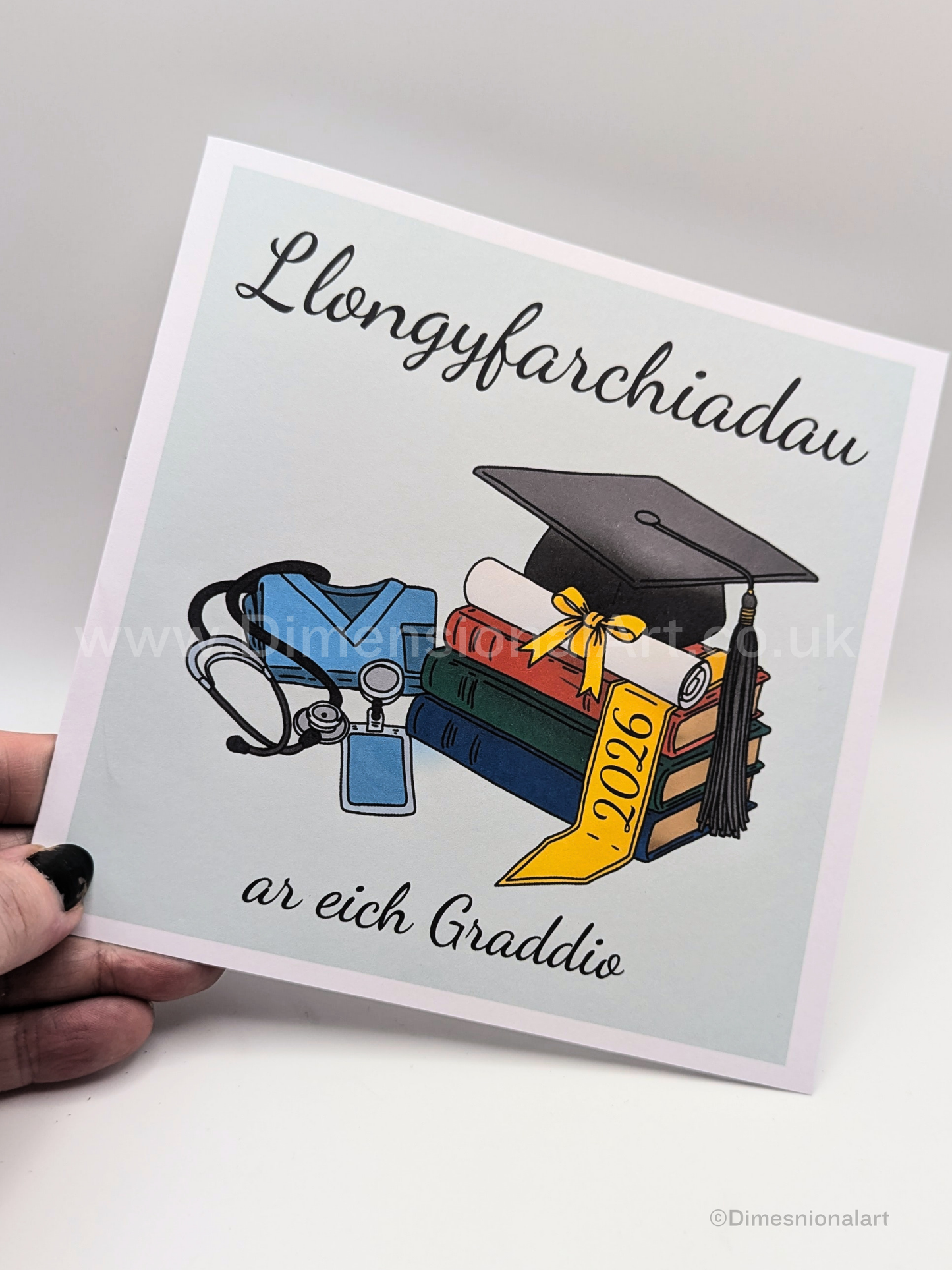 Llongyfarchiadau ar eich Graddio -  Graduation Card - Welsh - Nurse - Doctor