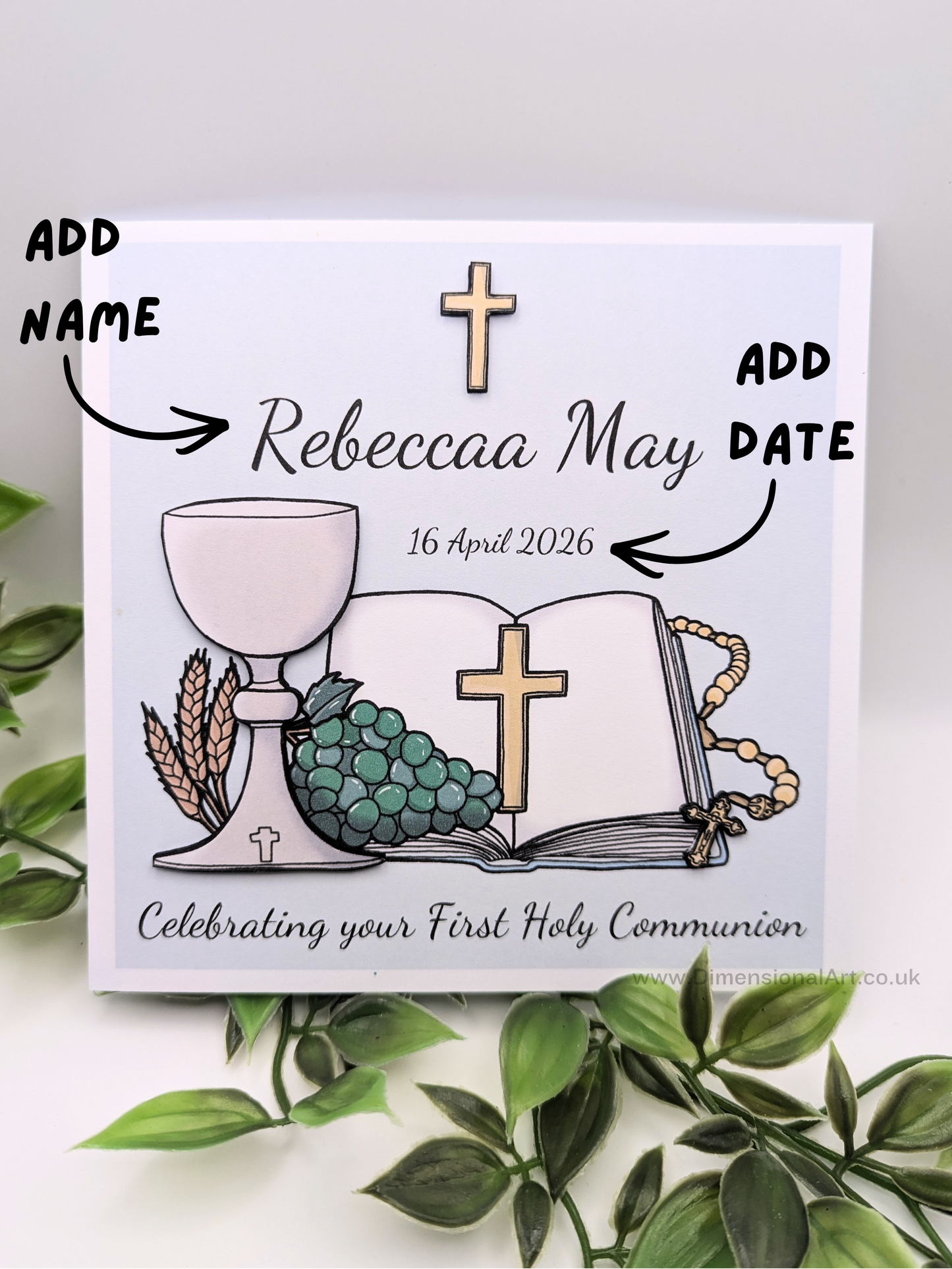 Personalised First Holy Communion Card -  Handmade