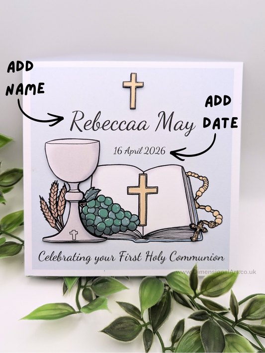 Personalised First Holy Communion Card -  Handmade