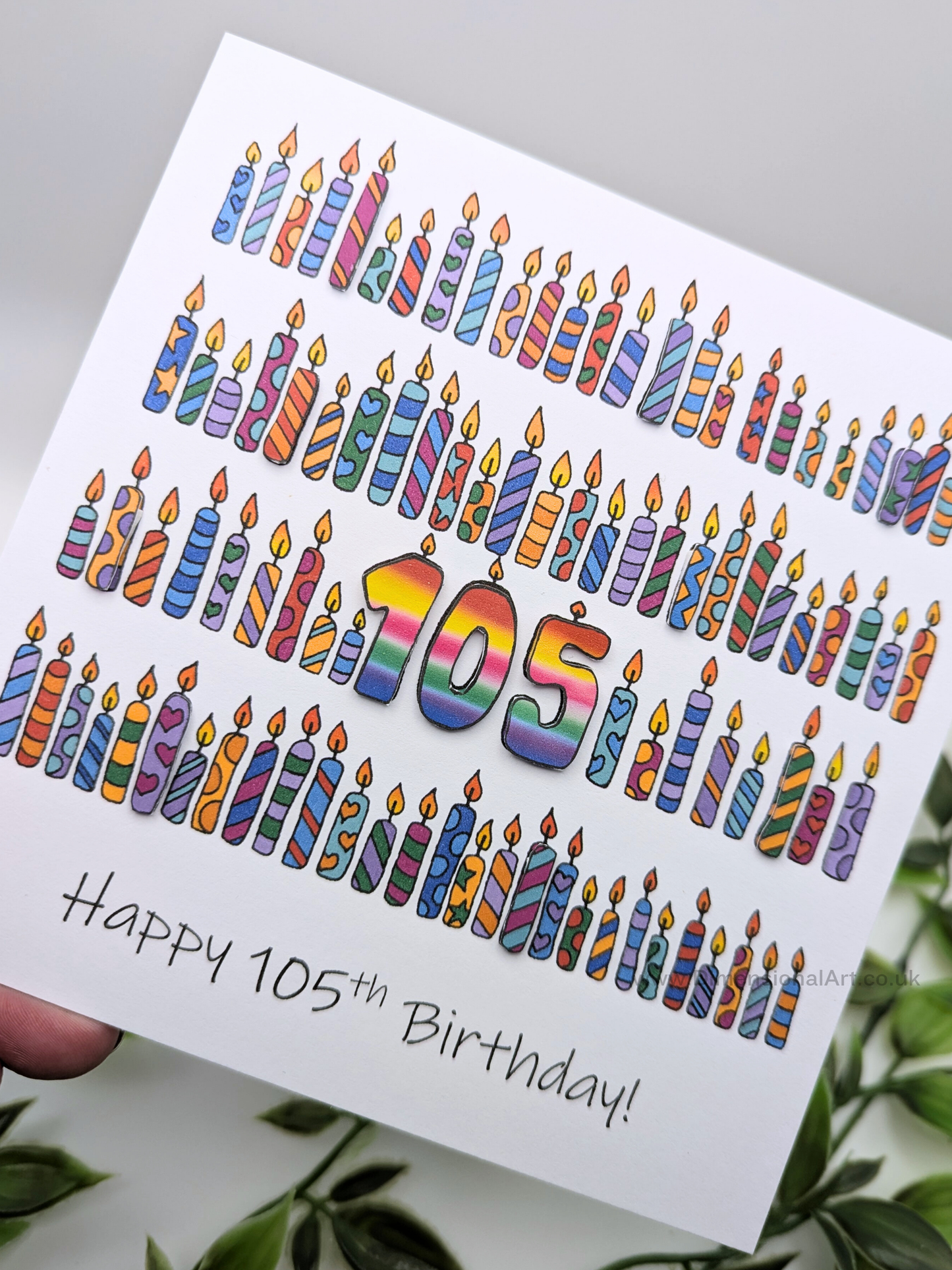 105 Candles Birthday Card 105th