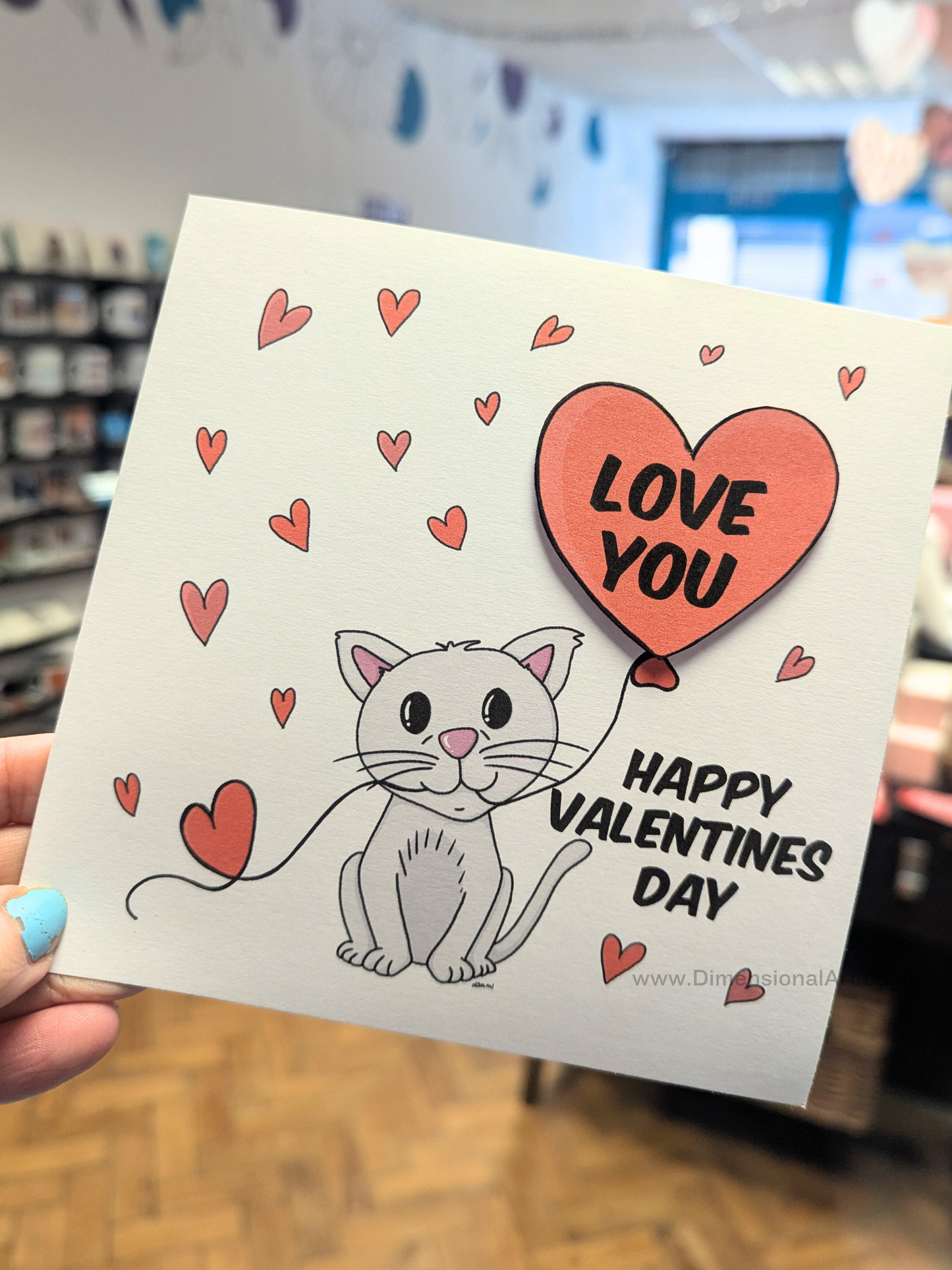Love you - Cat - Valentines Day Card