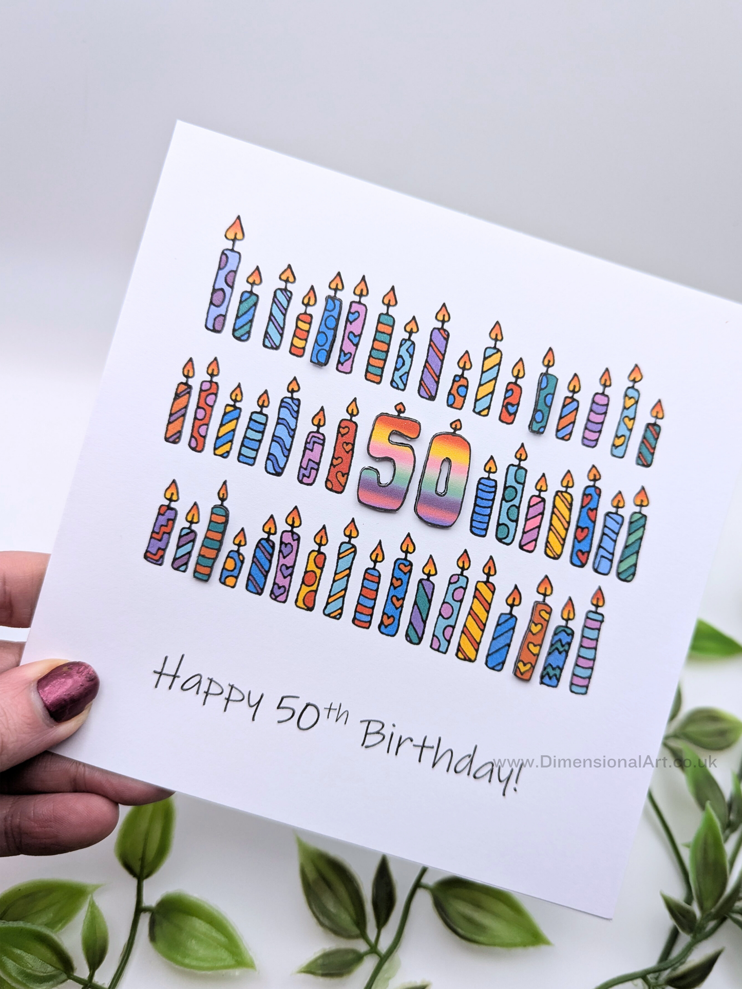 50th Candles Birthday Card