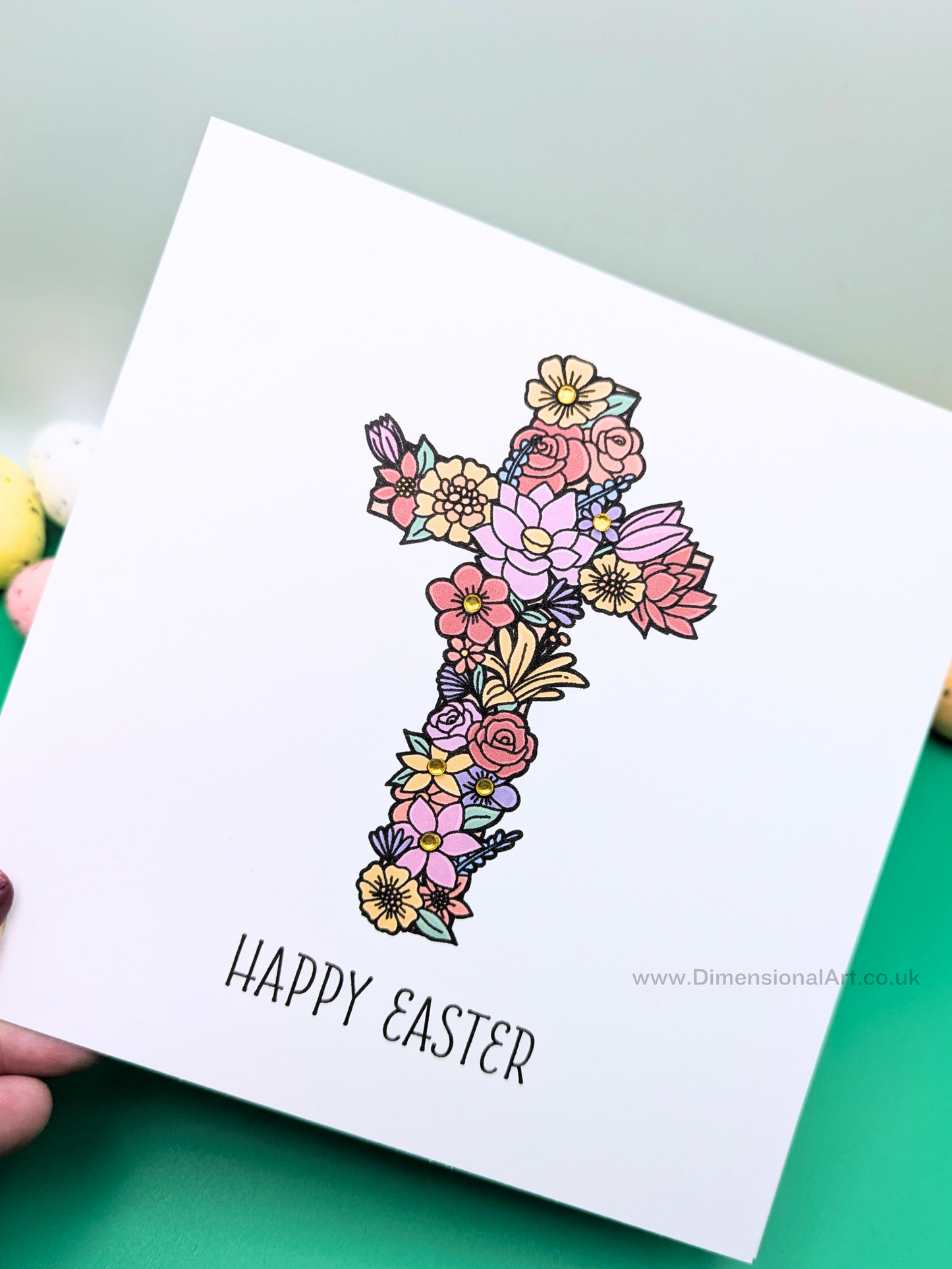 Flower Cross Easter Card