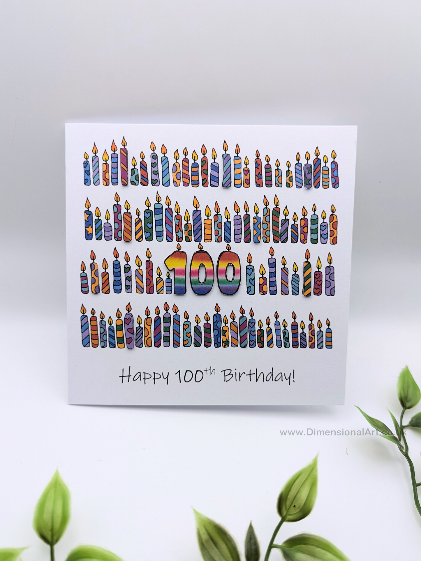 100 Candles Birthday Card 100th
