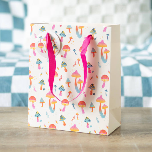 23cm Funky Fungi Groovy Mushroom Print Gift Bag