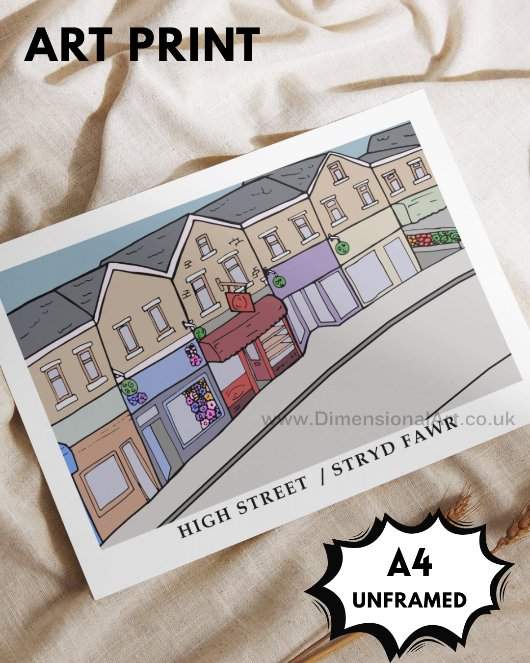 High Street A4 Art Print