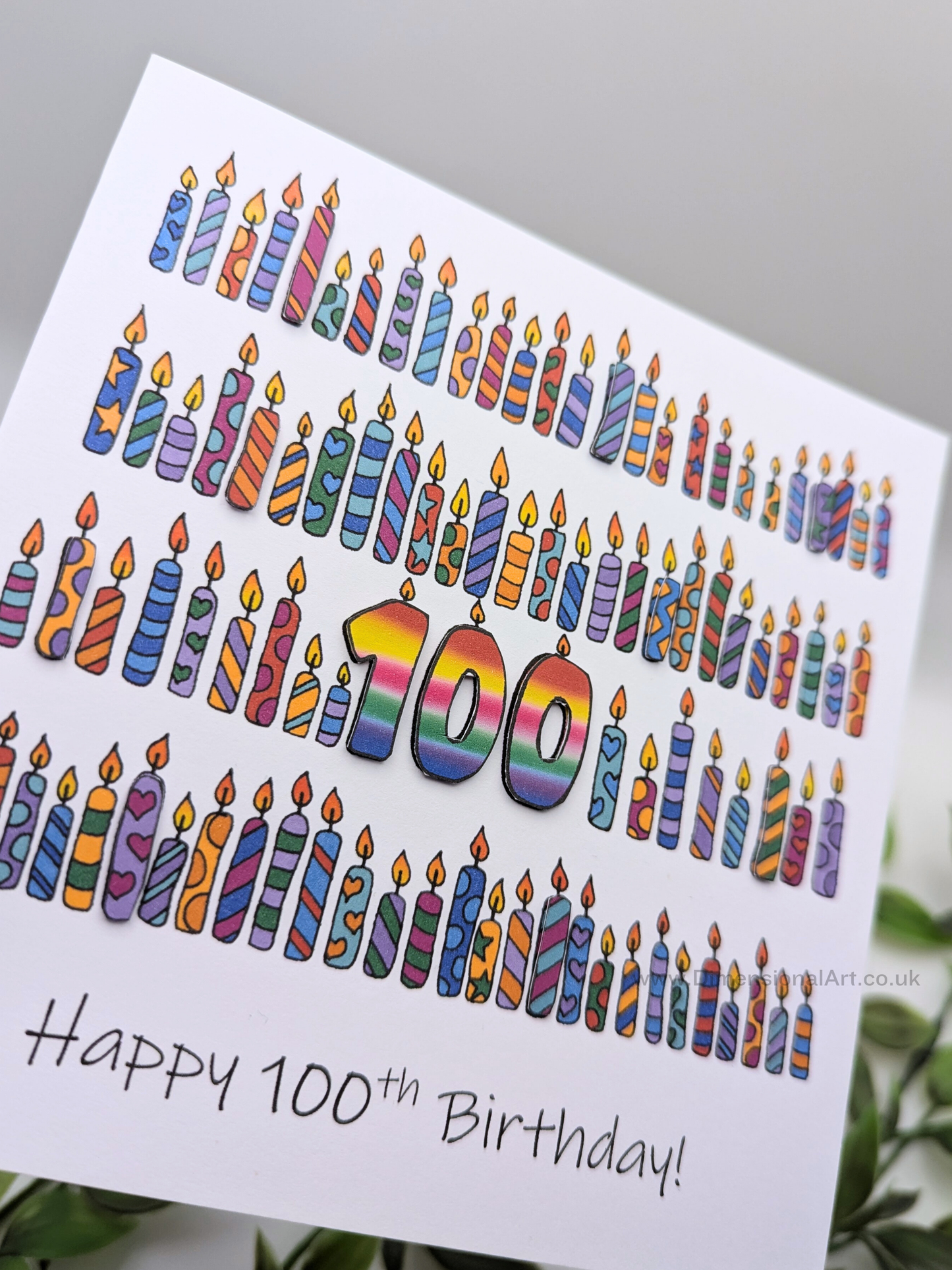 100 Candles Birthday Card 100th