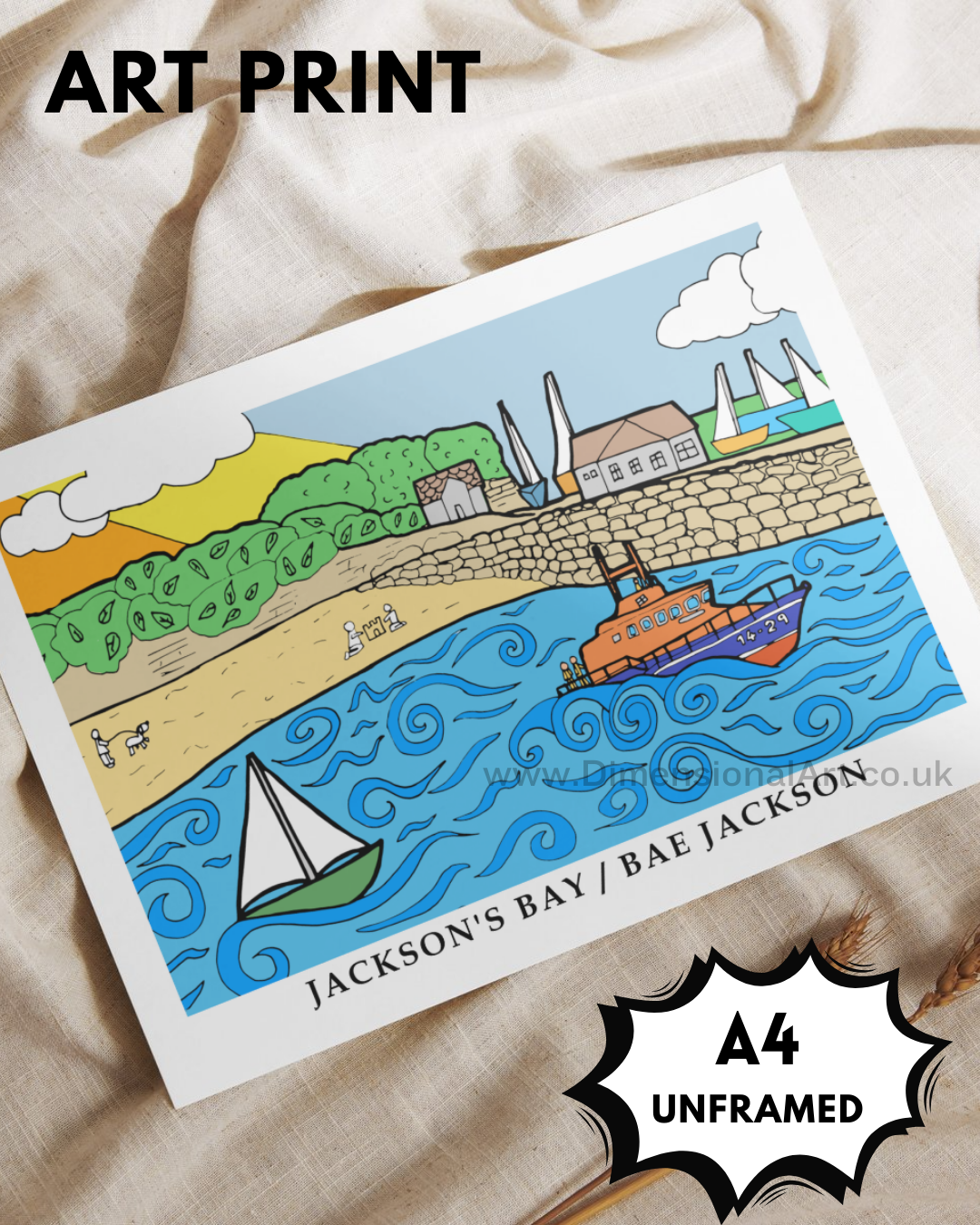 Jacksons Bay A4 Art Print