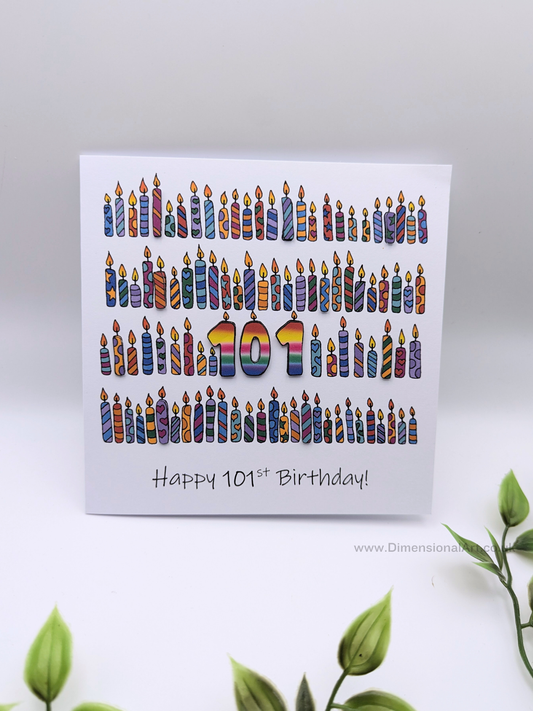 101 Candles Birthday Card 101st