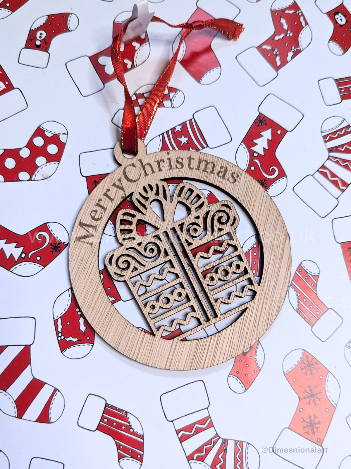 Merry Christmas  - PRESENT - Wood decoration