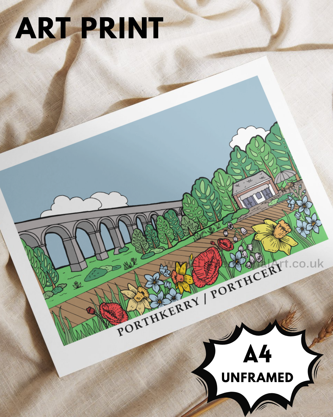 Porthkerry A4 Art Print