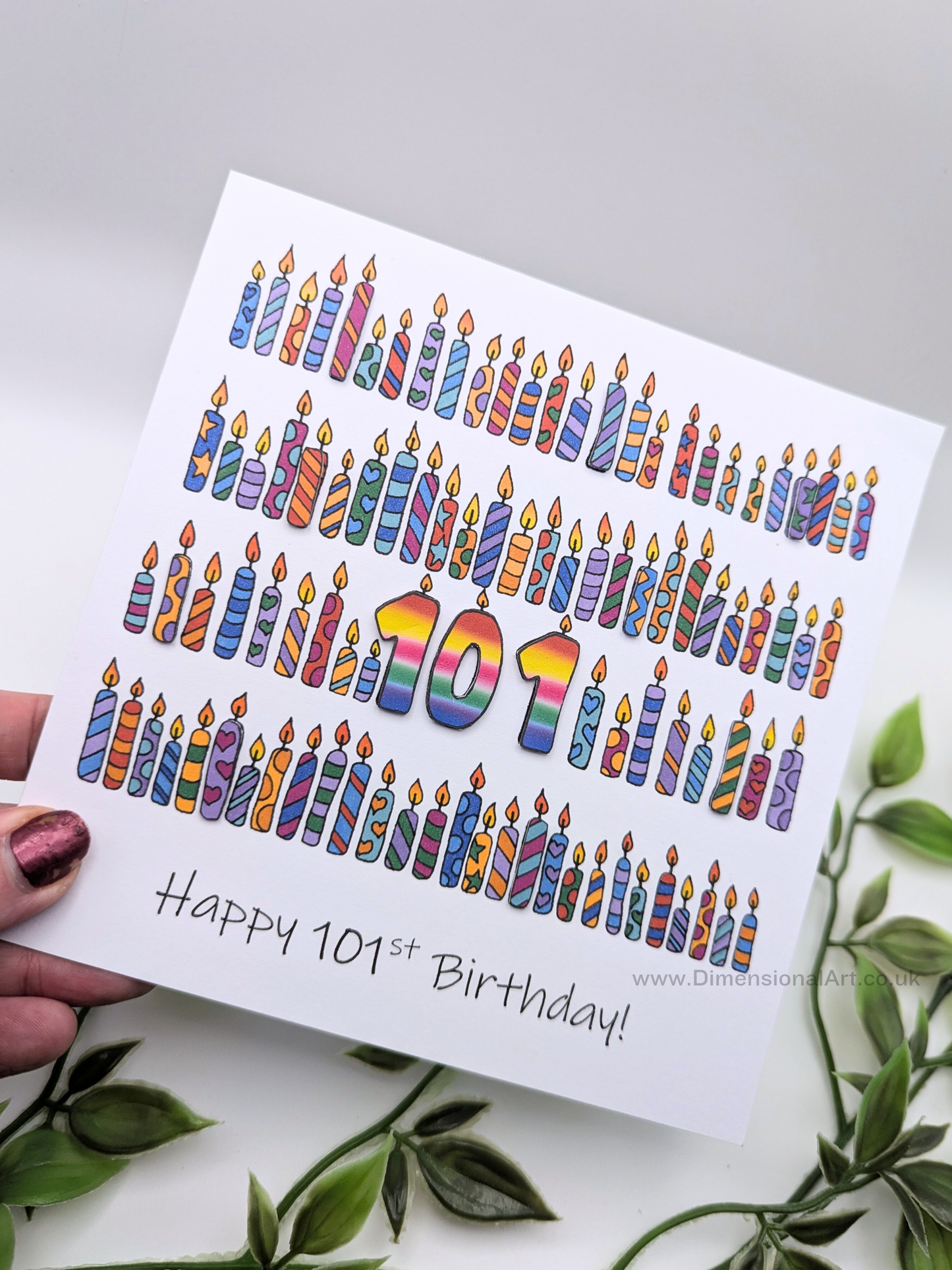 101 Candles Birthday Card 101st