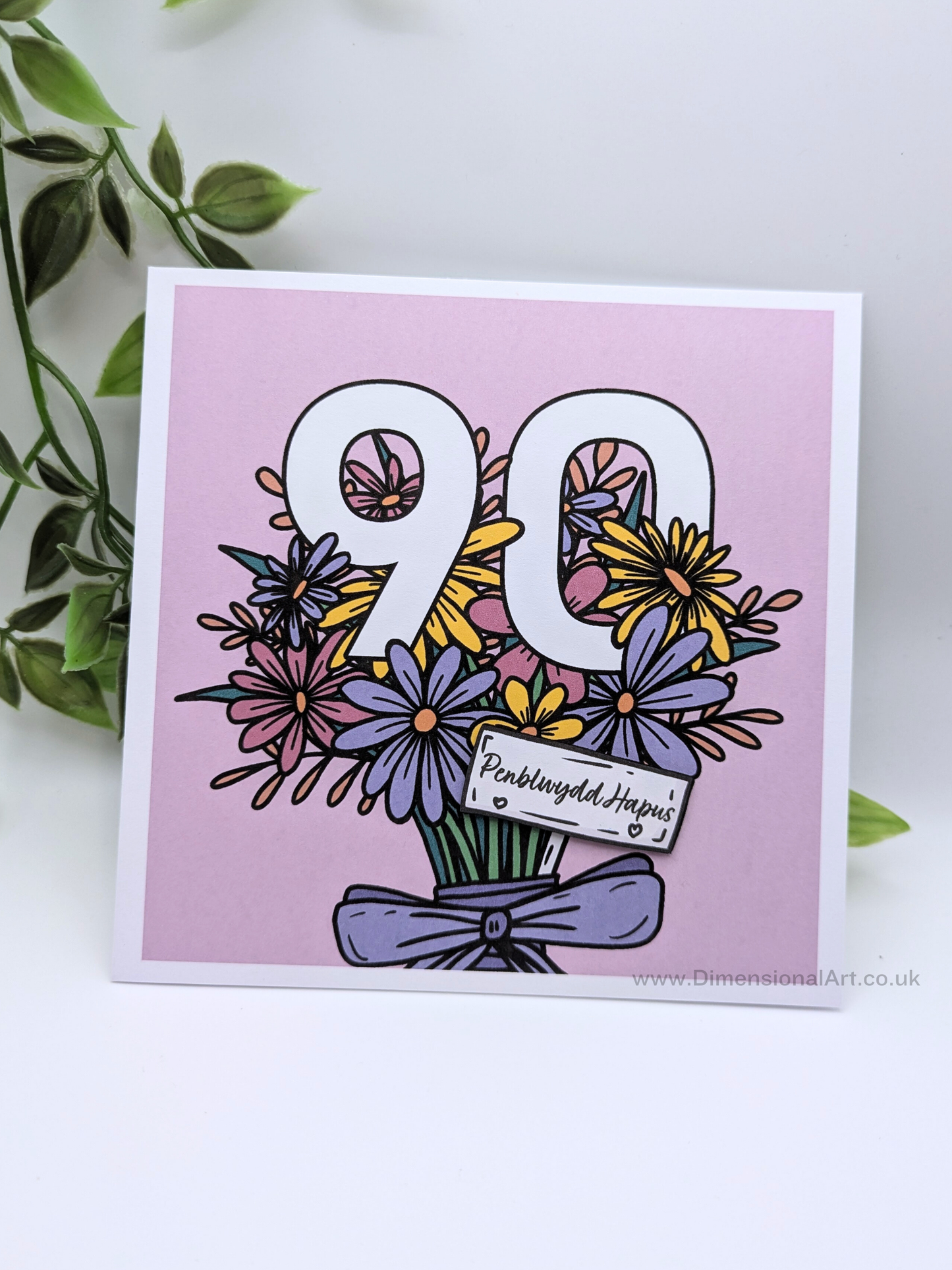 90 Flowers Penblwydd Hapus (Birthday Card)