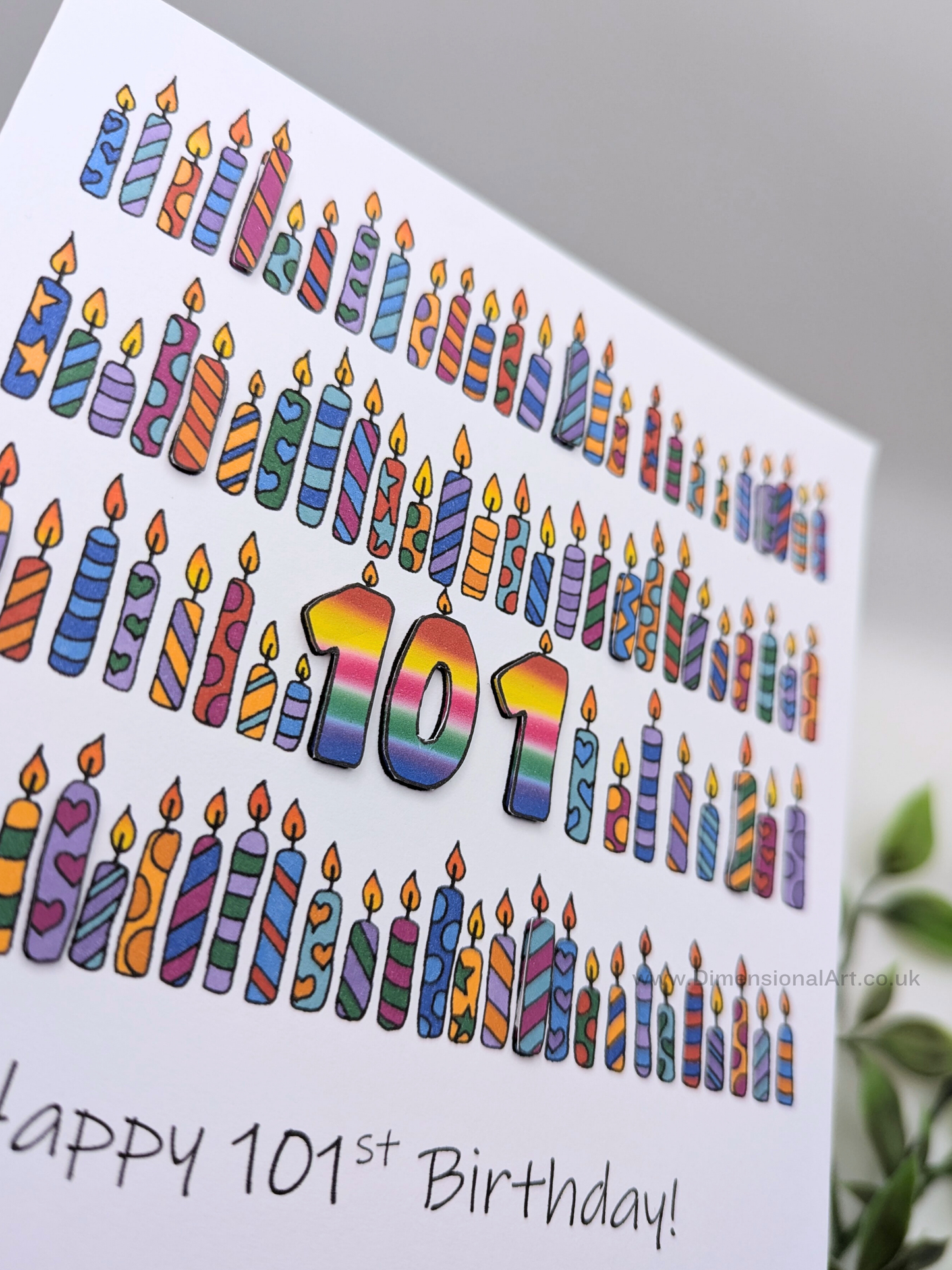 101 Candles Birthday Card 101st