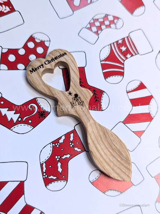 1 MERRY CHRISTMAS Mini Lovespoon (light wood)