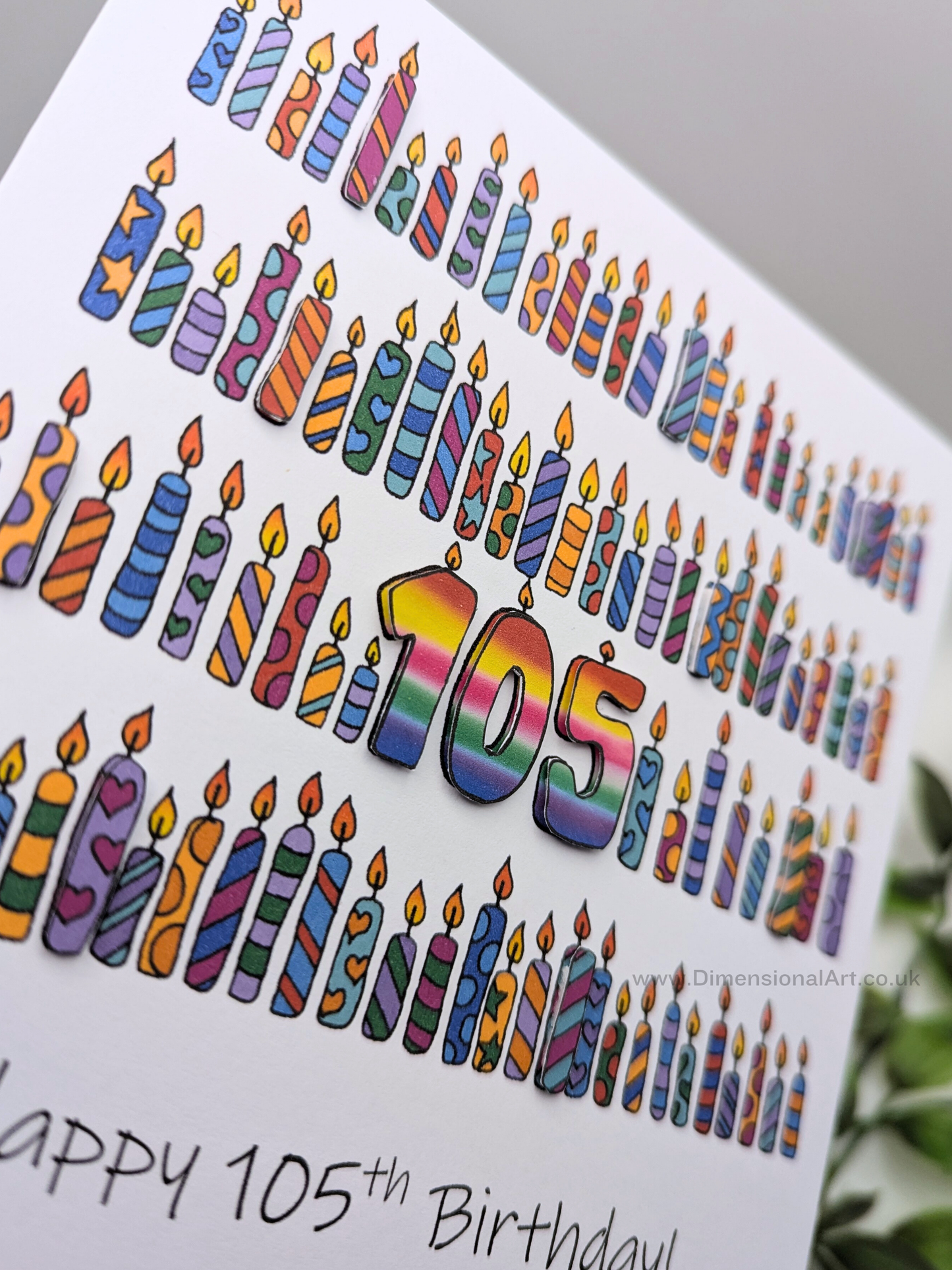 105 Candles Birthday Card 105th