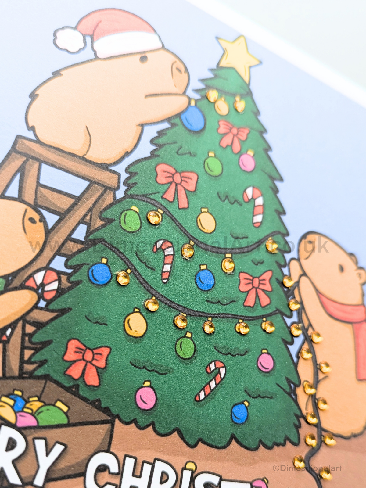 Capybara Merry Christmas Card