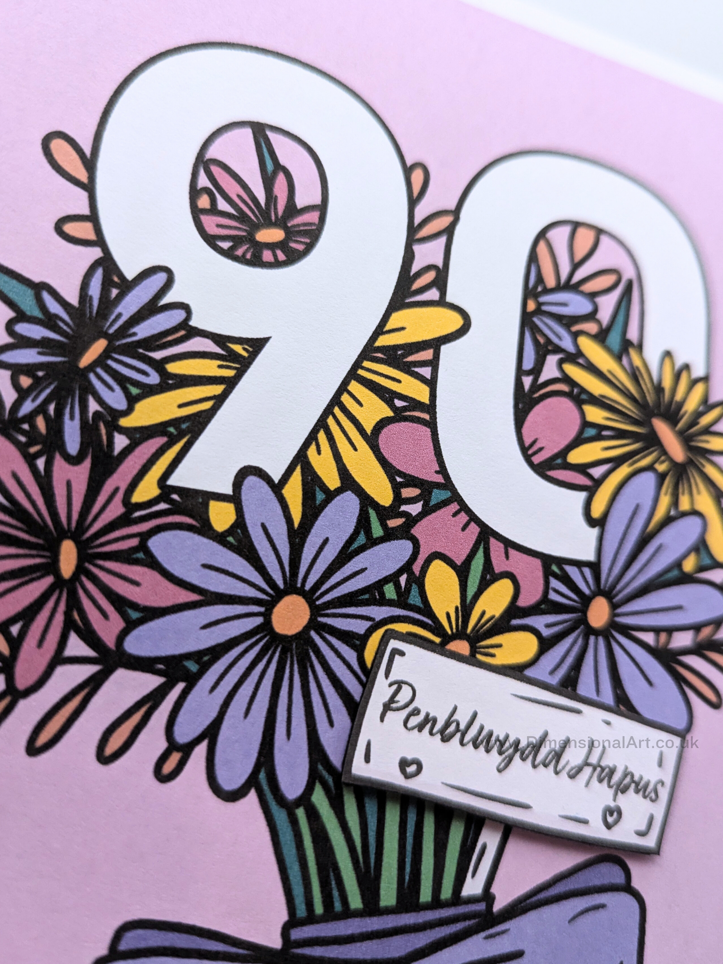 90 Flowers Penblwydd Hapus (Birthday Card)