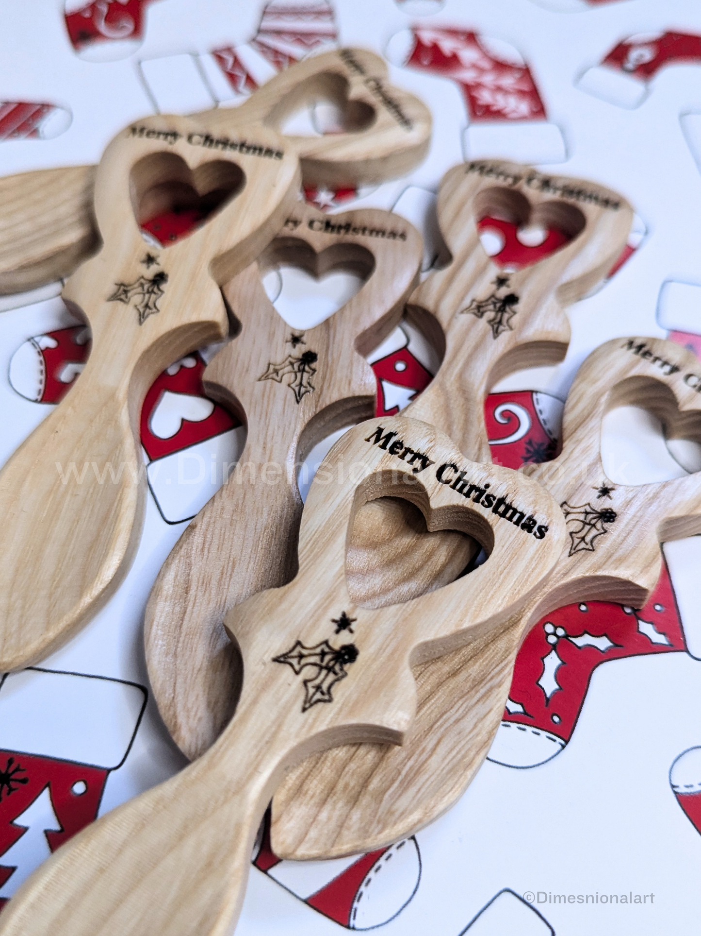 1 MERRY CHRISTMAS Mini Lovespoon (light wood)