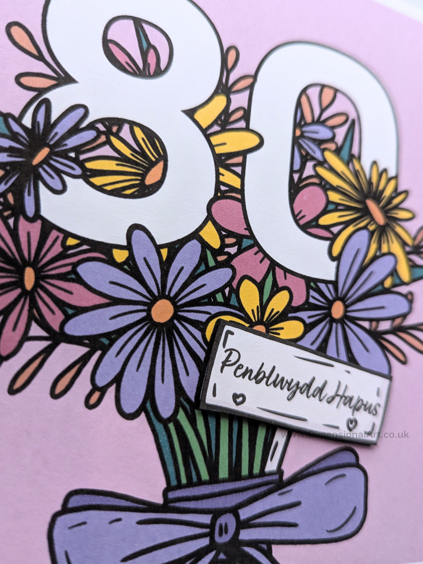 80 Flowers Penblwydd Hapus (Birthday Card)