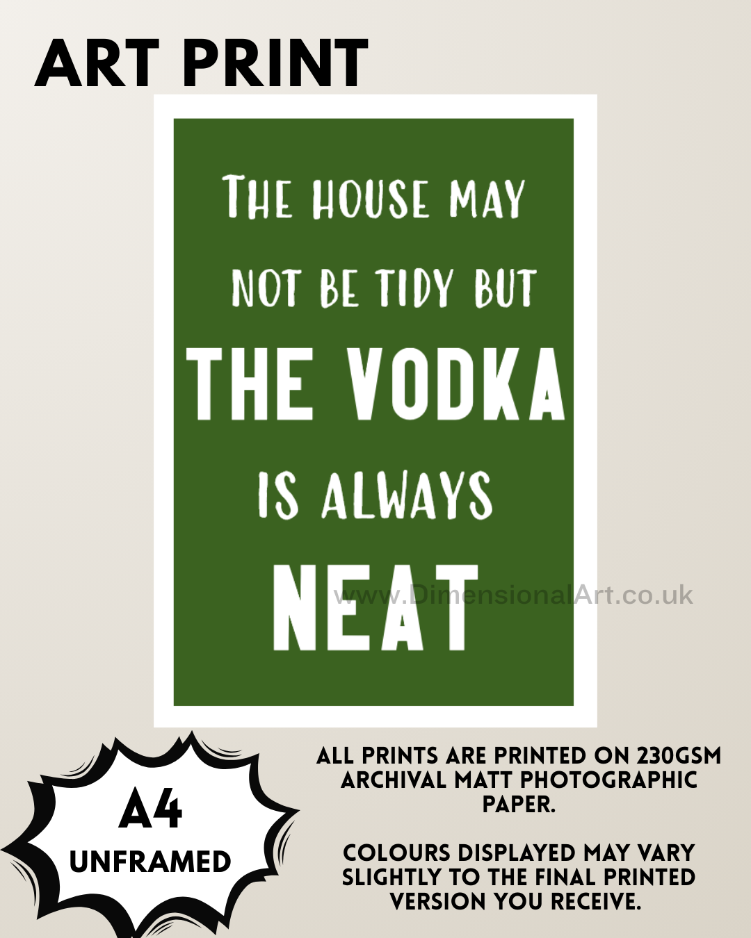 The Vodka A4 Print