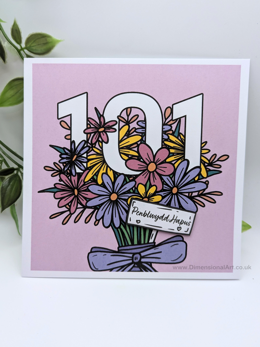 101 Flowers Penblwydd Hapus (Birthday Card)