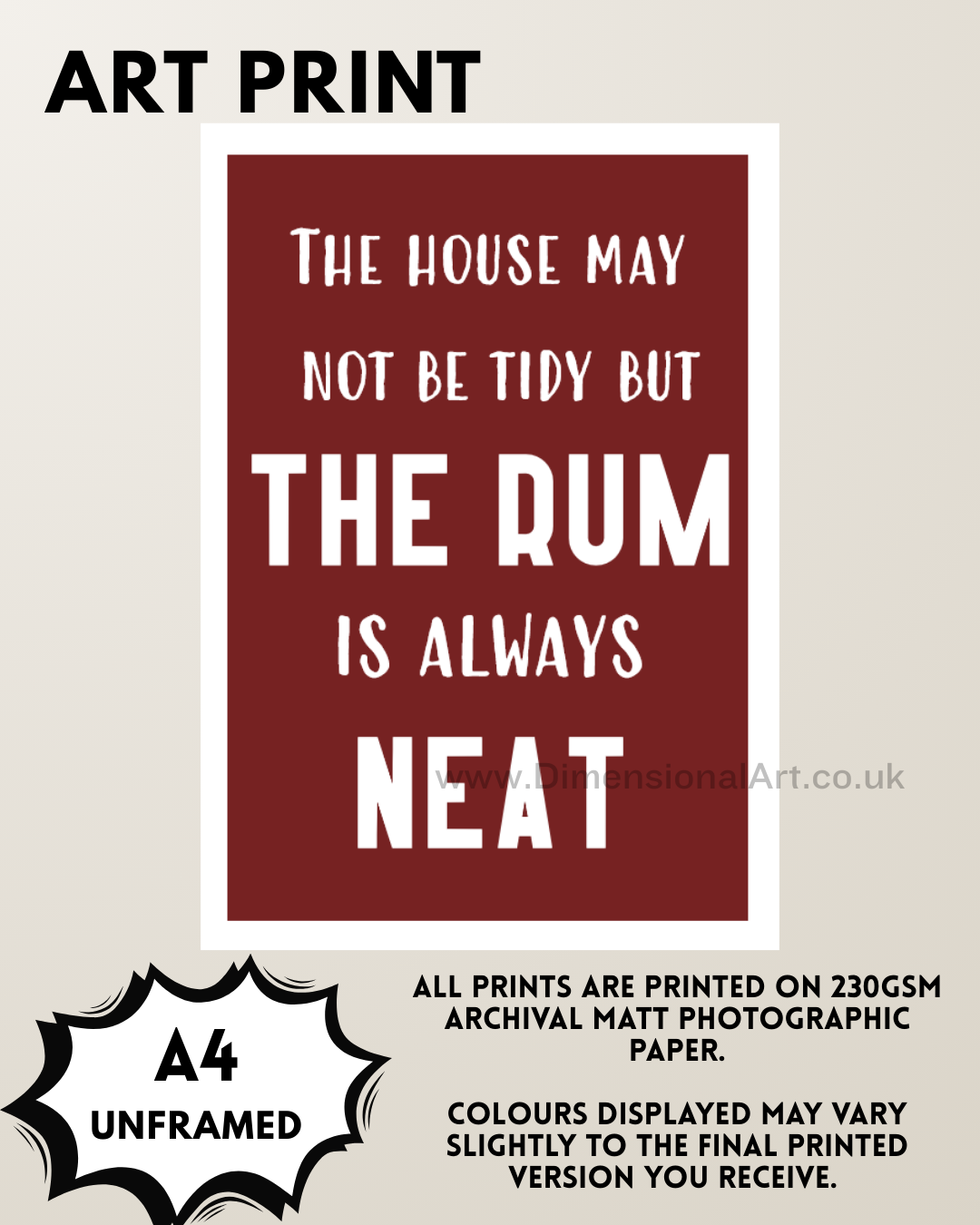 The Rum A4 Print
